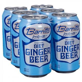 Barritts - Diet Ginger Beer (6 pack 12oz cans) (6 pack 12oz cans)