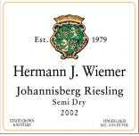 Hermann J. Wiemer - Johannisberg Riesling Finger Lakes Semi-Dry 0